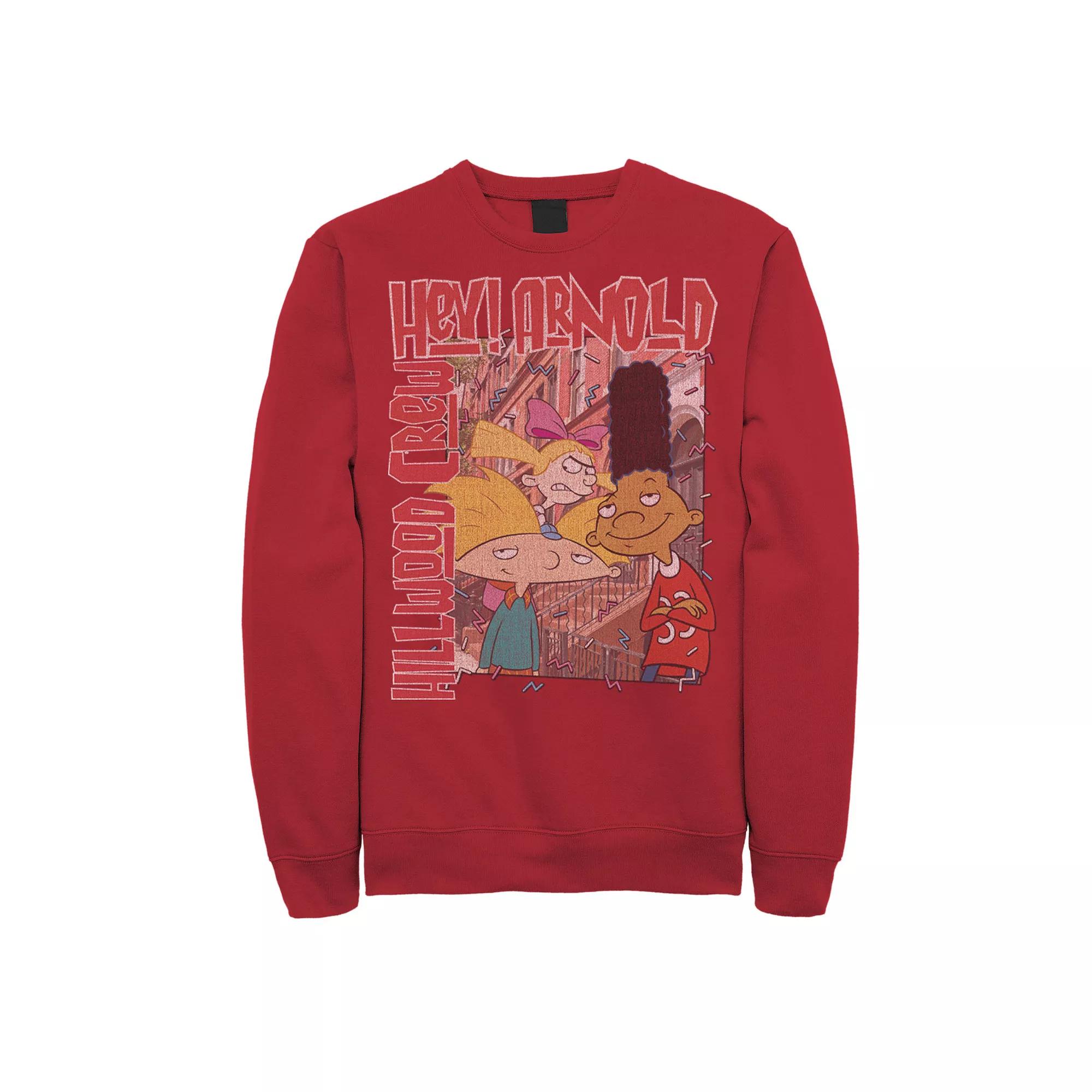 Men's Nickeloden Hey Arnold Colorful Hillwood Poster Sweatshirt,  Product Image