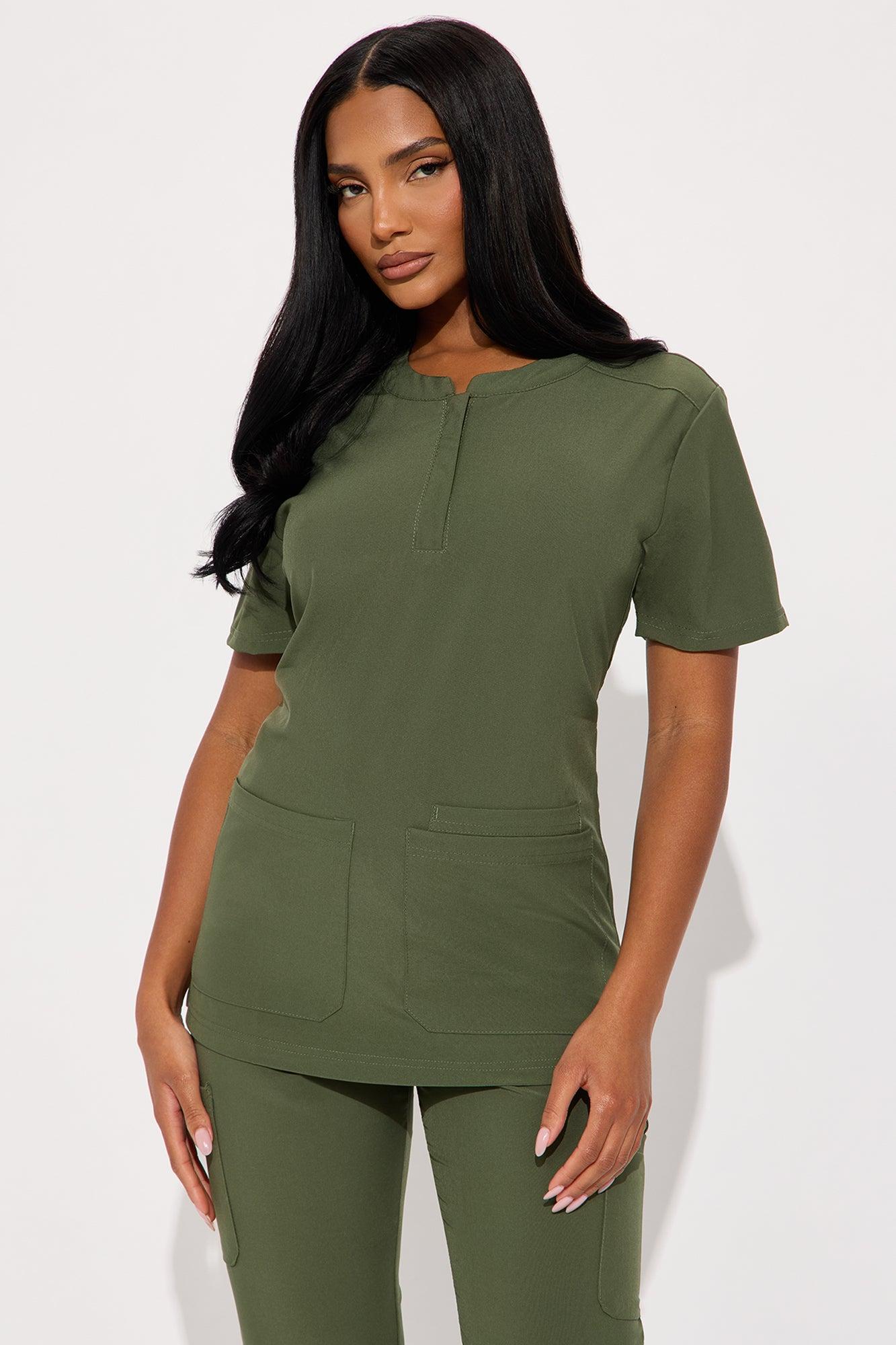 Daily Clock In 4 Way Stretch Uniform Scrub Jogger Set - Olive Female Product Image