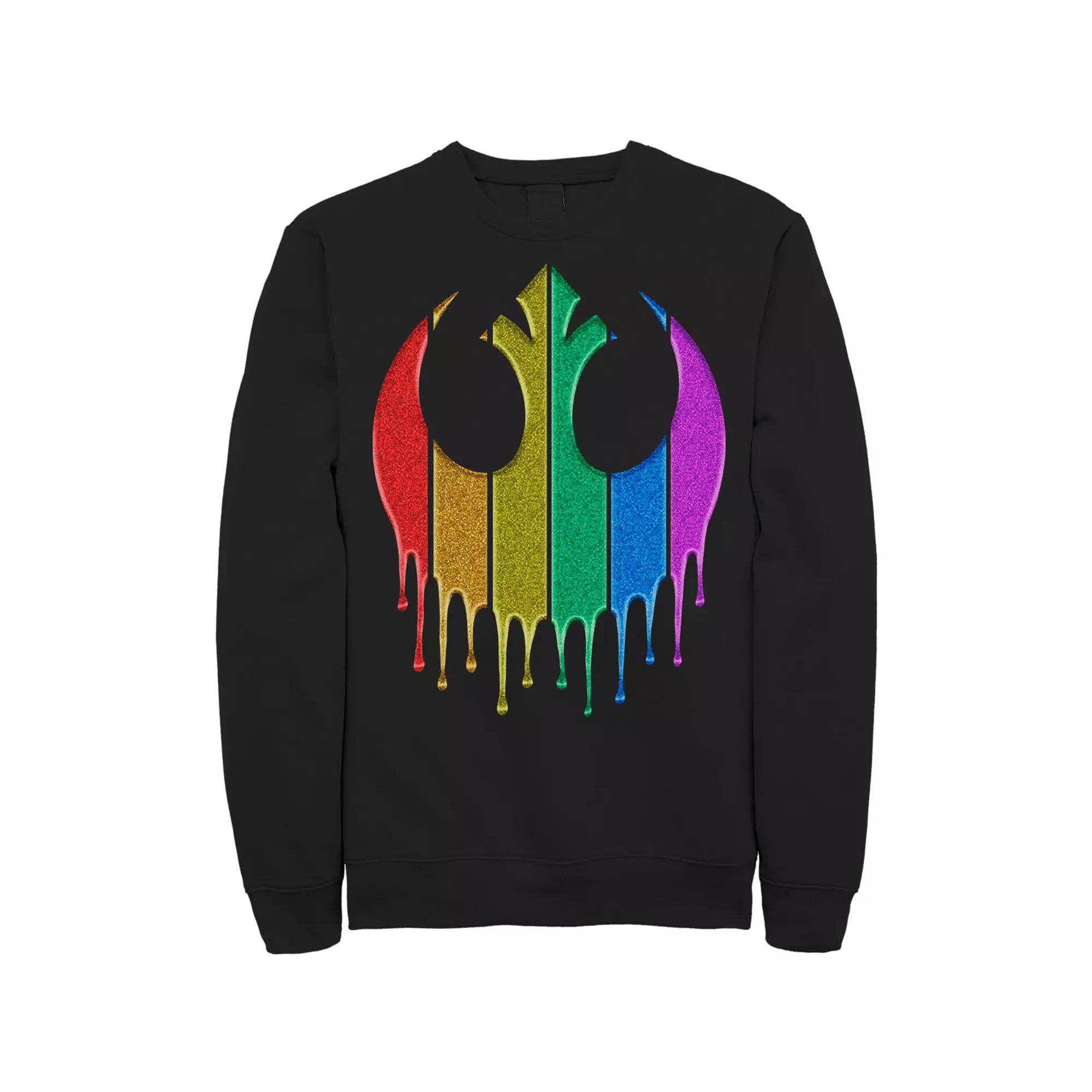 Men's Star Wars Pride Rebel Rainbow Glitter Logo Sweatshirt,  Product Image