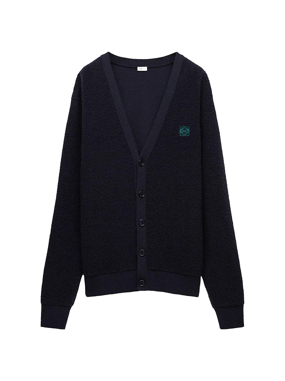 Mens Embroidered Anagram Wool Cardigan Product Image
