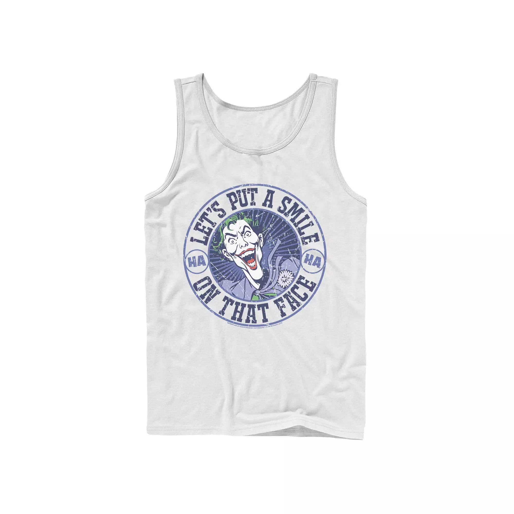 Men's DC Comics The Joker Let's Put A Smile On That Face Tank Top,  Product Image