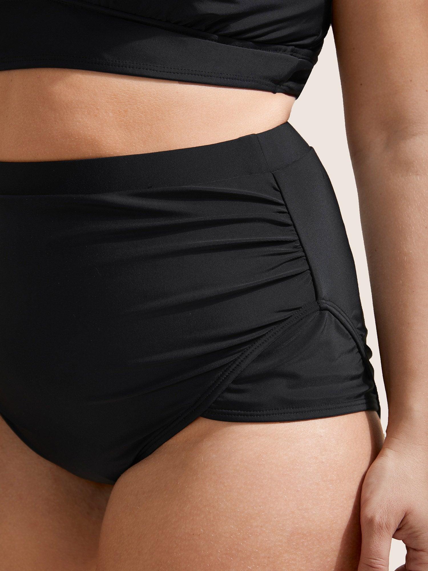 Plain Patchwork Ruched Swim Bottom Female Product Image