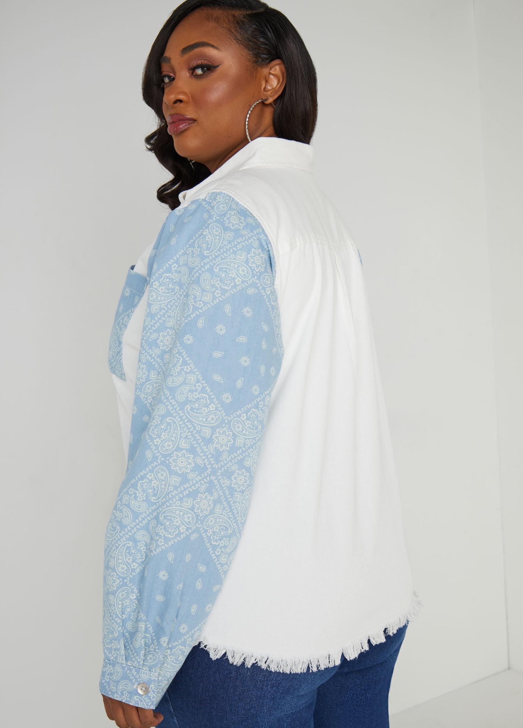 Bandanna Print Denim Shirt Product Image