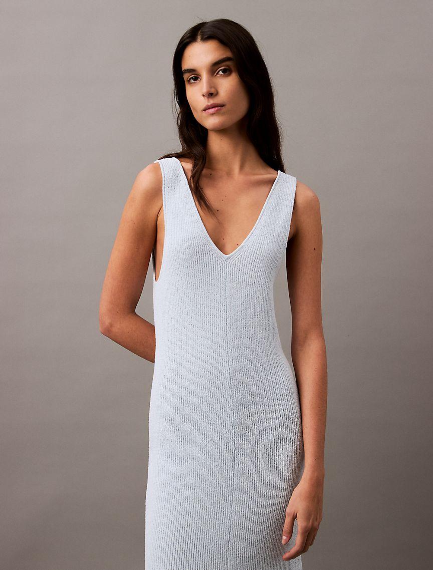 Boucle Ribbed Sleeveless Midi Dress Product Image