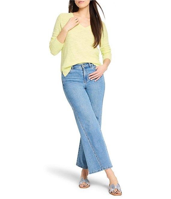 NIC + ZOE Breezy Texture V-Neck Long Sleeve Sweater Product Image