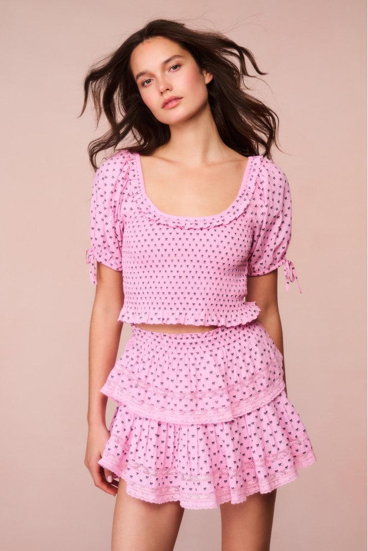 Molly Cotton Bow Puff Sleeve Top Product Image