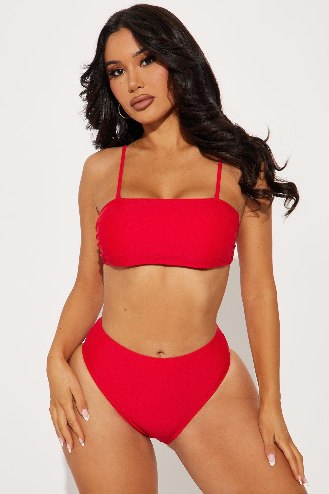 Maui Mix And Match Bandeau Bikini Top - Red Product Image