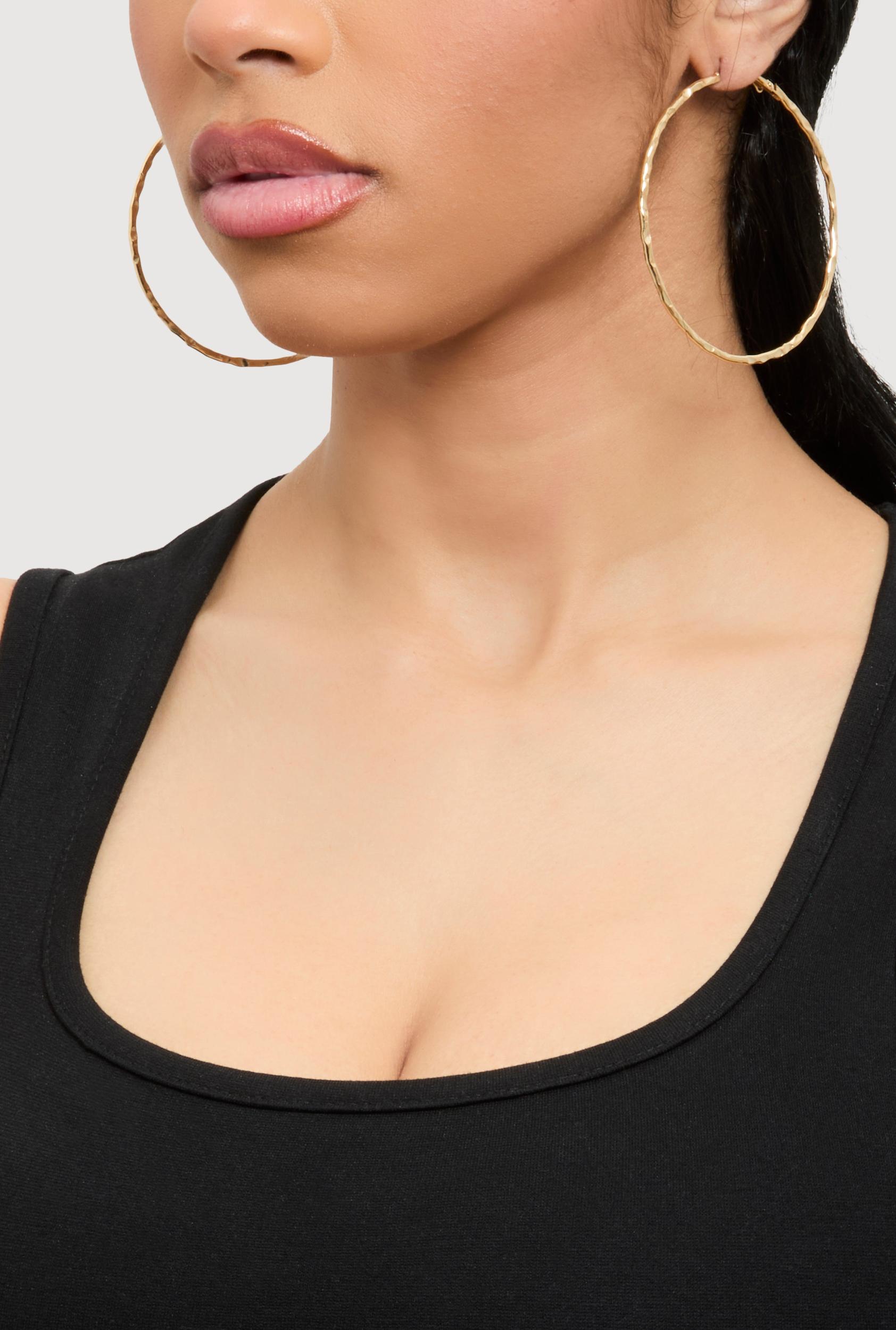 Assorted Textured Hoop Earrings Set of 6 Unisex Product Image