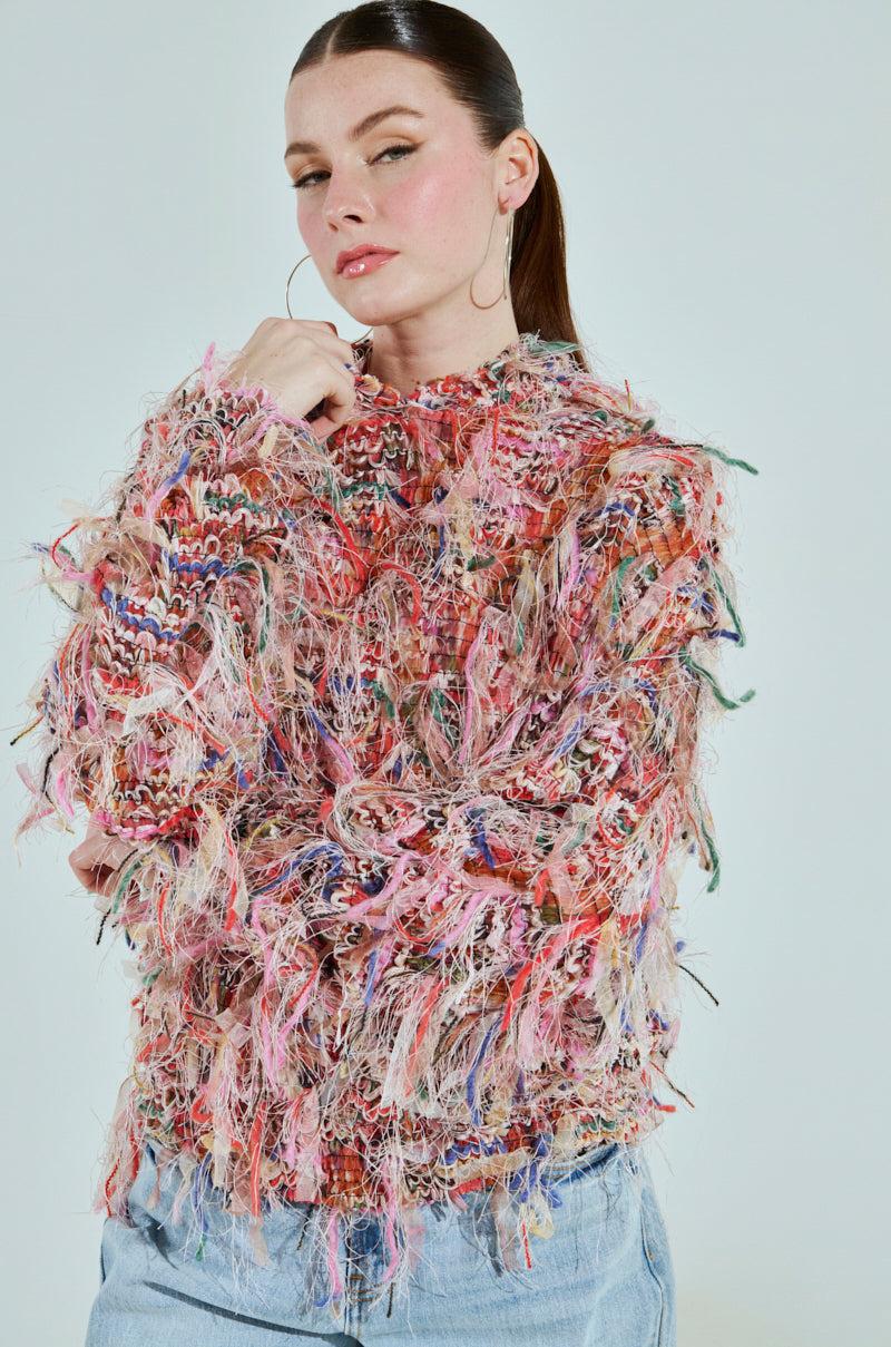 ALL OVER THE PLACE FRINGE SWEATSHIRT Product Image