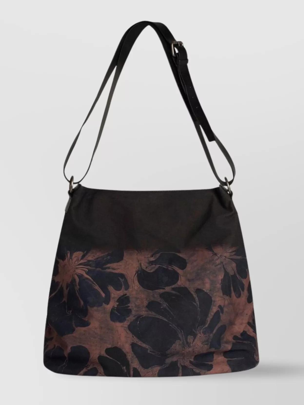 DRIES VAN NOTEN Mens Rust Floral-print Cotton Shoulder Bag Product Image