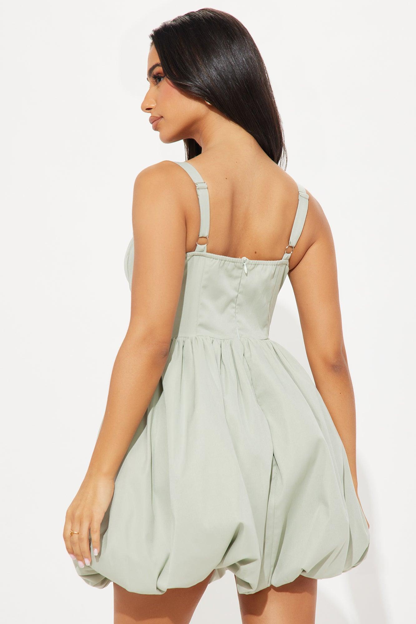 Cristabel Bubble Mini Dress - Sage Product Image