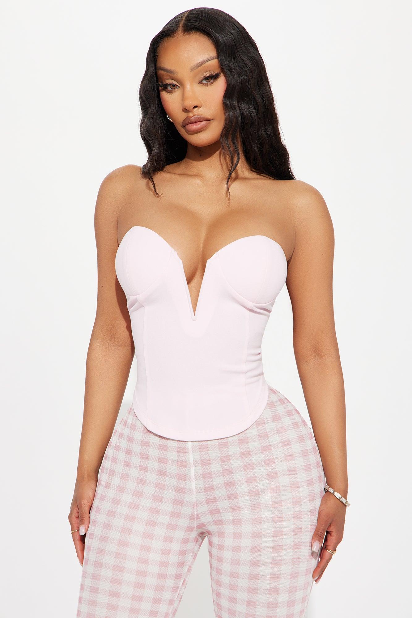 Greatest Treasure V- Wire Corset Top - Pink Product Image