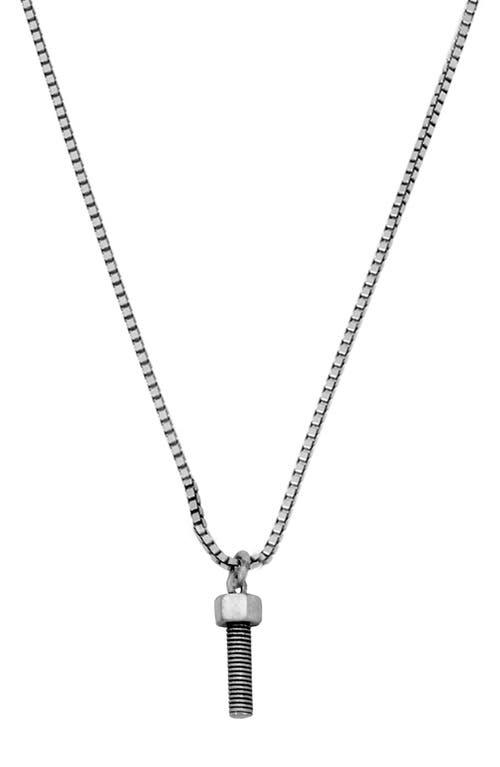 AllSaints Men's Screw Pendant Necklace in Rhodium at Nordstrom Product Image