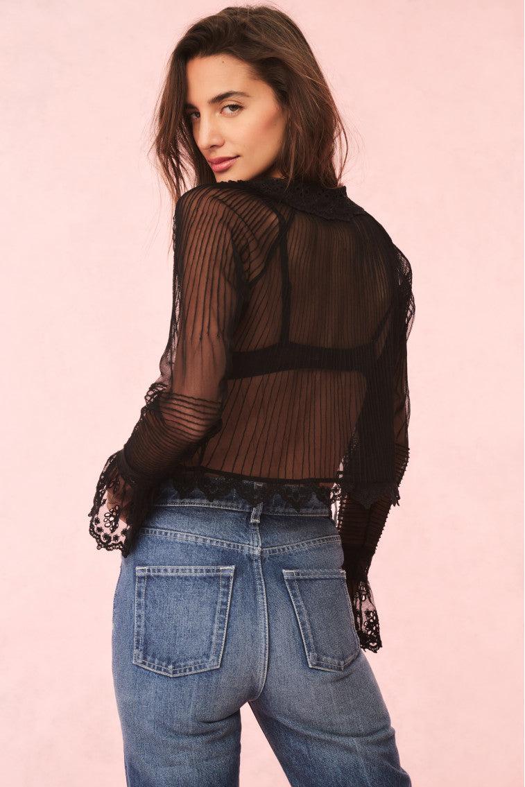 Koto Sheer Lace-Trimmed Top Product Image