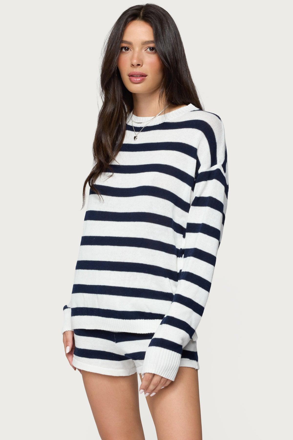 Amaris Oversized Striped Knit Sweater Product Image