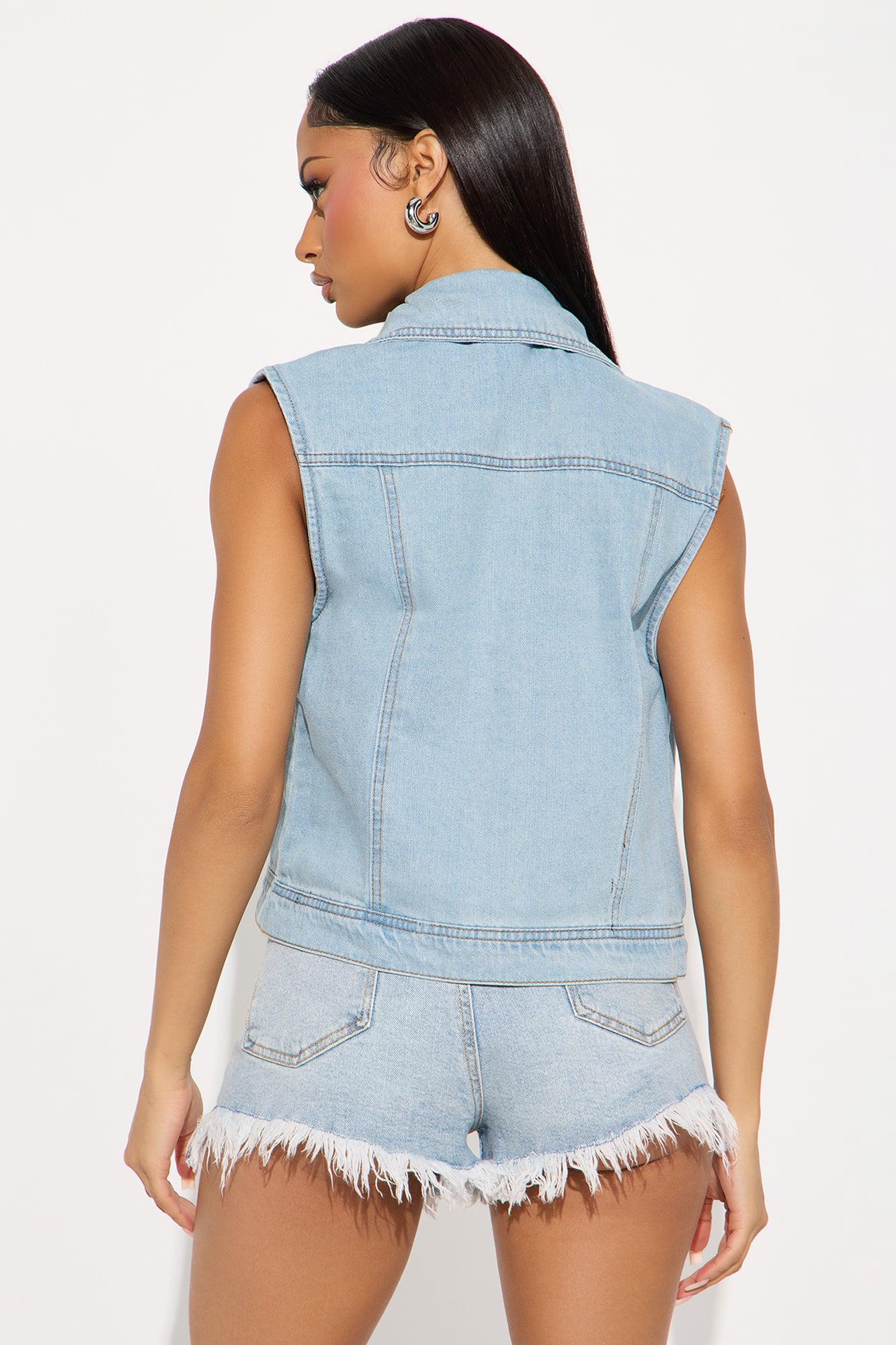 Time To Shine Denim Vest - Light Wash Female Product Image