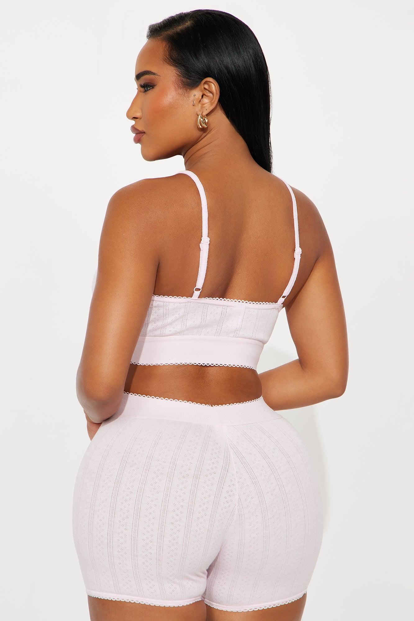 Stay Together Pointelle PJ Boxer Short Set - Pink Female Product Image