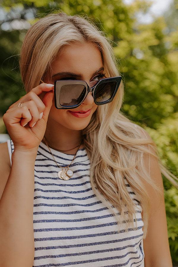 Drawn To The Beach Sunnies In Navy Product Image