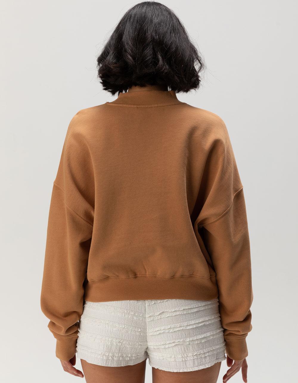 O'NEILL Moment Womens Crop Crewneck Sweatshirt - TOBACCO Product Image