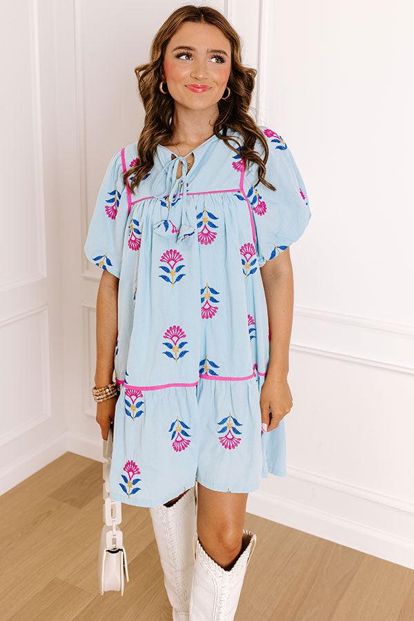 Joyful Bloom Floral Embroidered Mini Dress Product Image