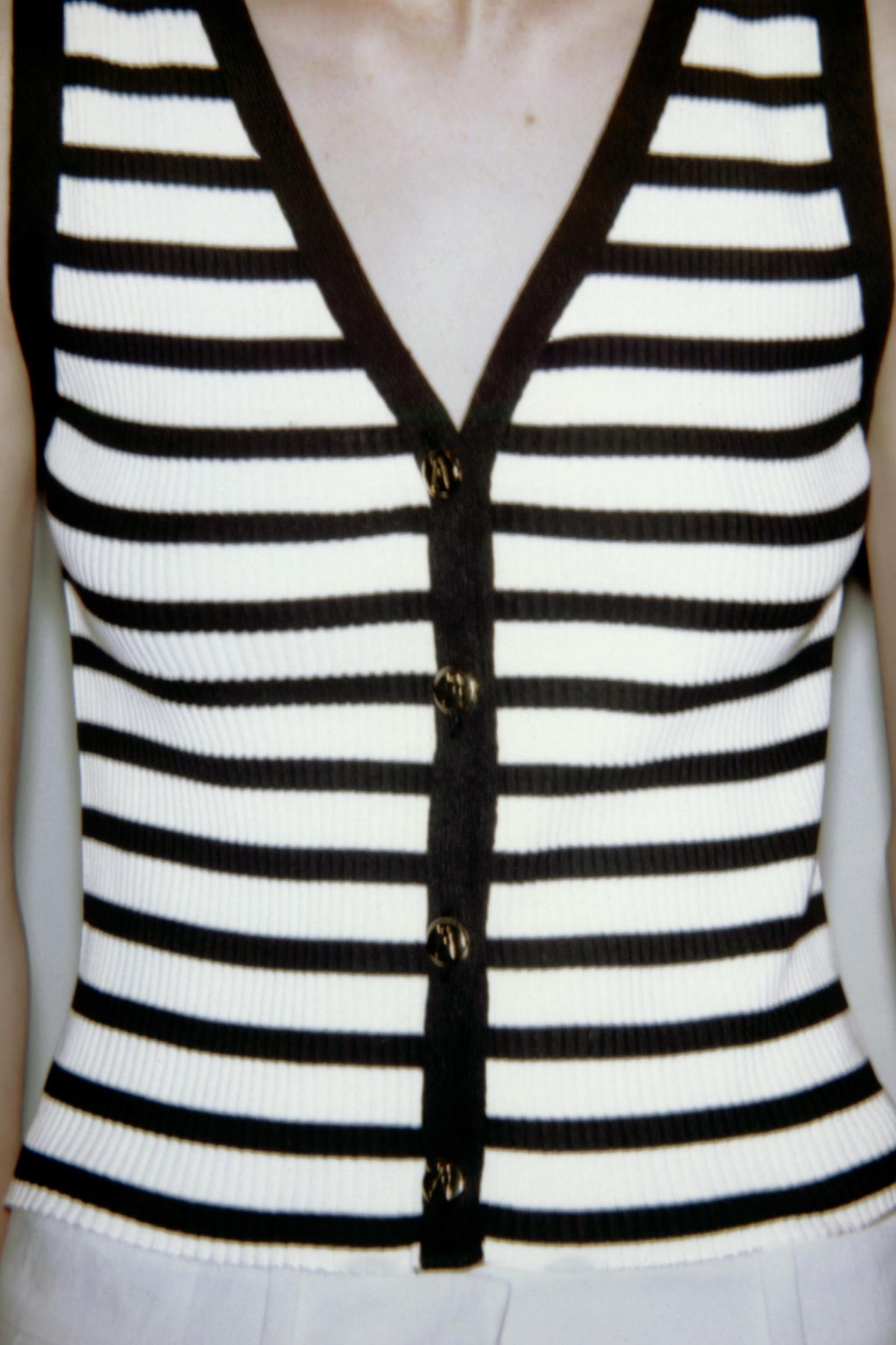 ZARA STRIPED BUTTON VEST Product Image