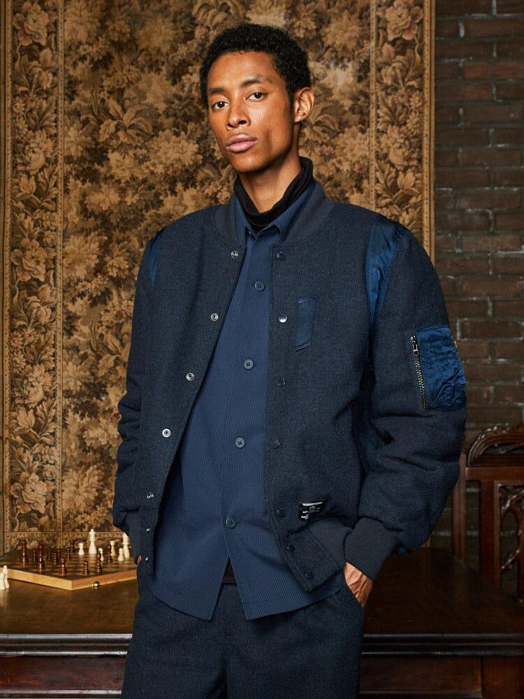 WOOL VARSITY BOMBER JACKET GEN II (OG-107 GREEN) Male Product Image