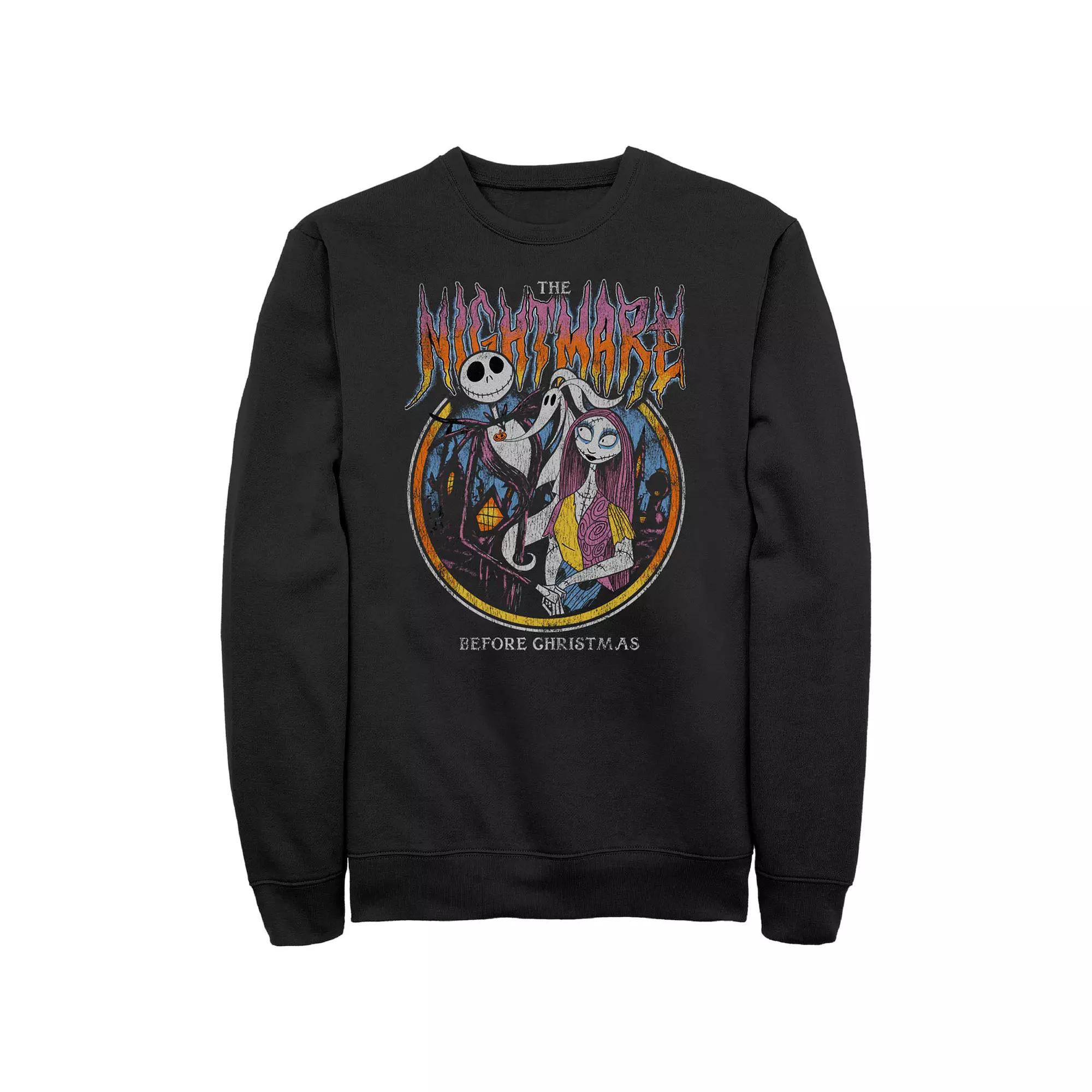 Disney's The Nightmare Before Christmas Jack And Sally Stamp Men's Graphic Fleece, Size: Medium, Black Product Image