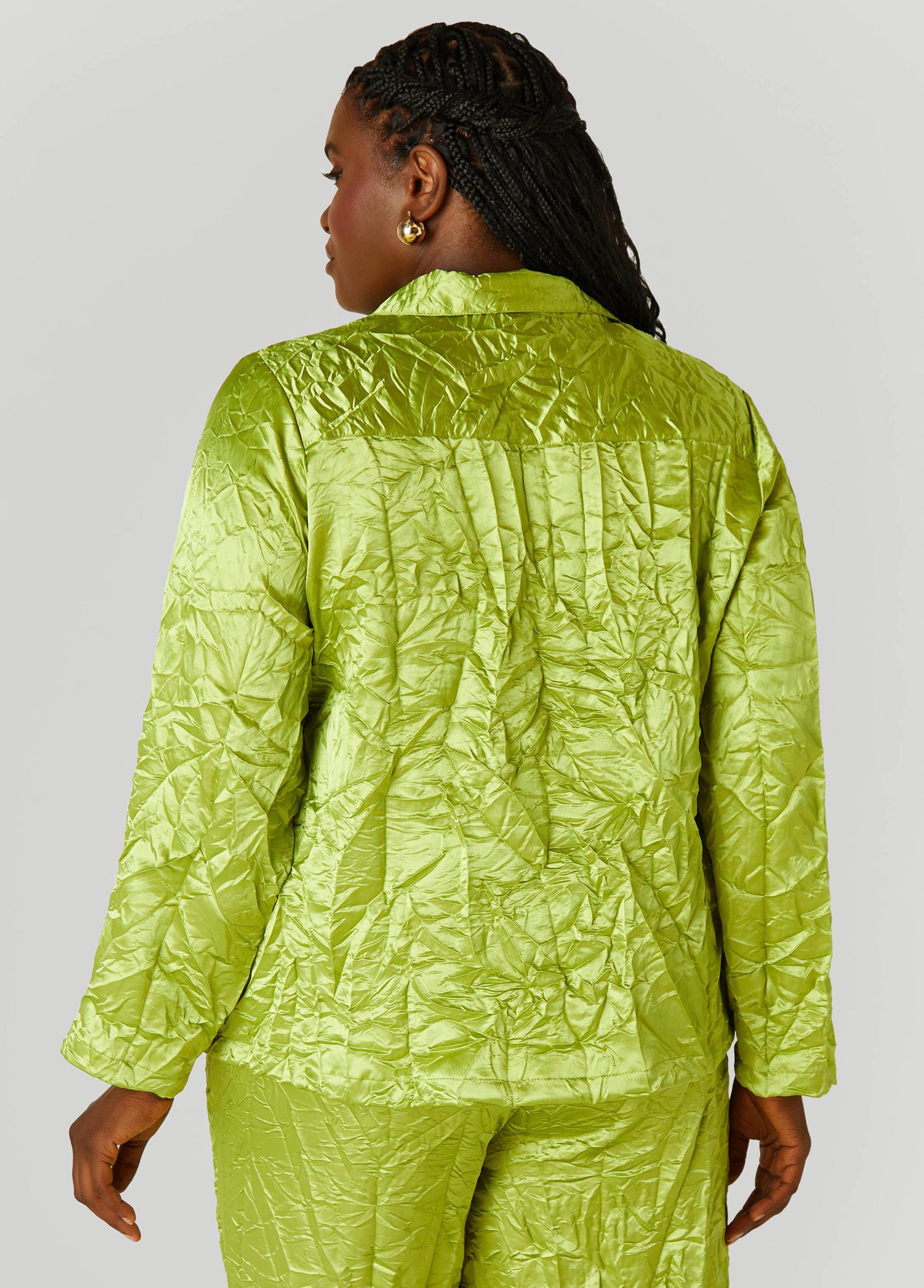 Plus Size Crinkled Satin Shirt Ashley Stewart Product Image