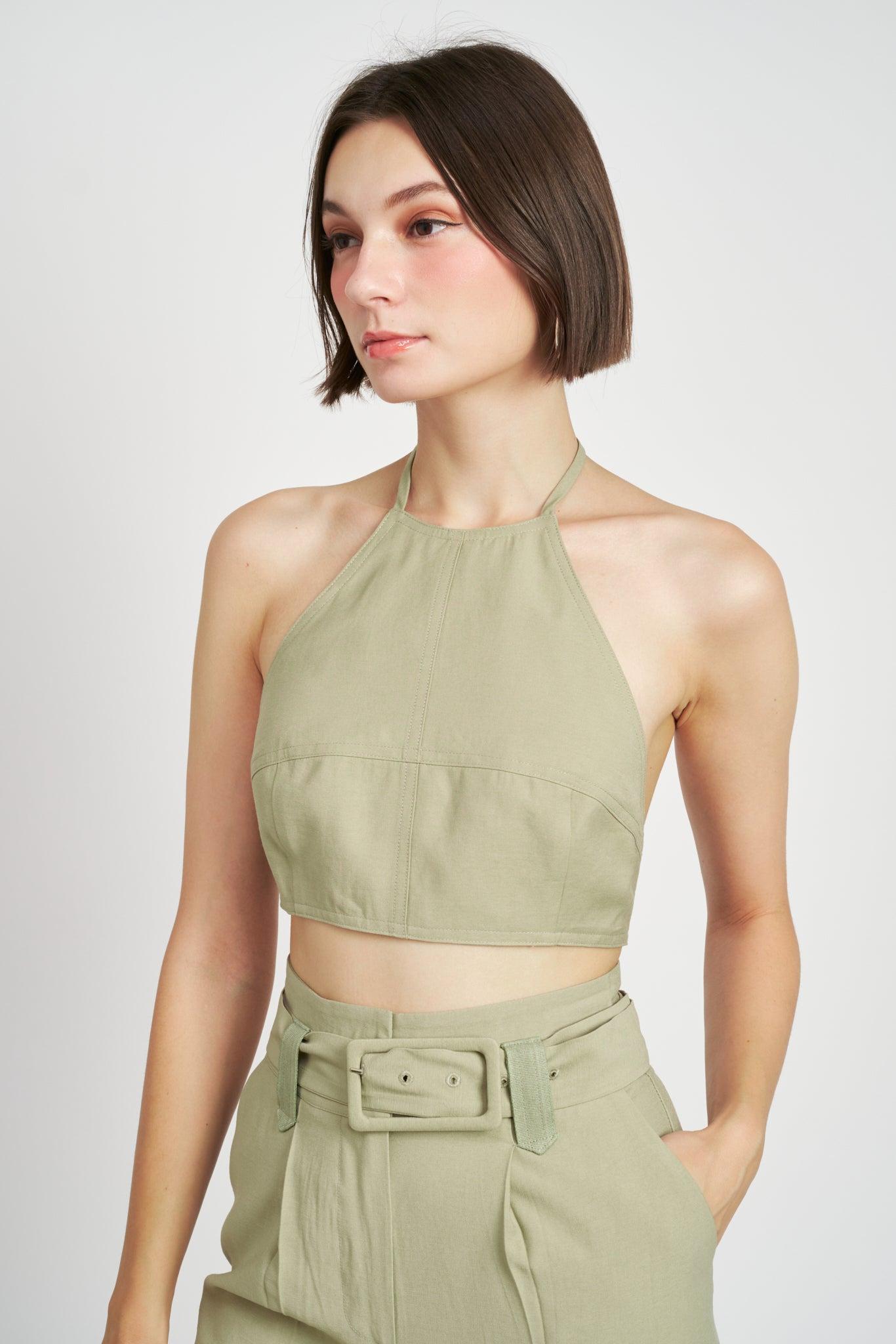 En Saison | Aubin Cropped Halter Top | FINAL SALE Product Image