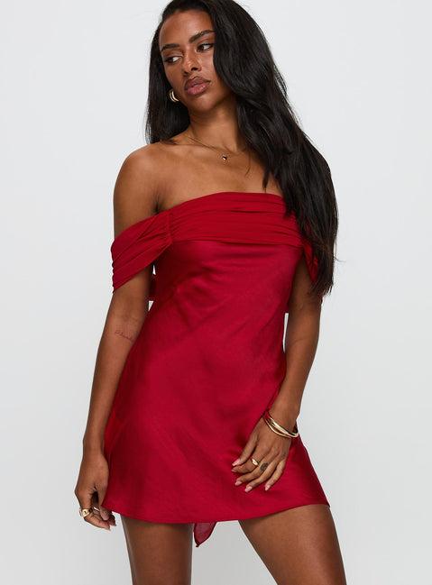 Adoration Mini Dress Red Product Image