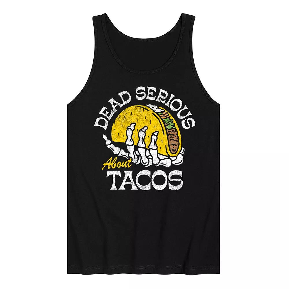 Men's Dead Serious About Tacos Graphic Tank Top,  Product Image