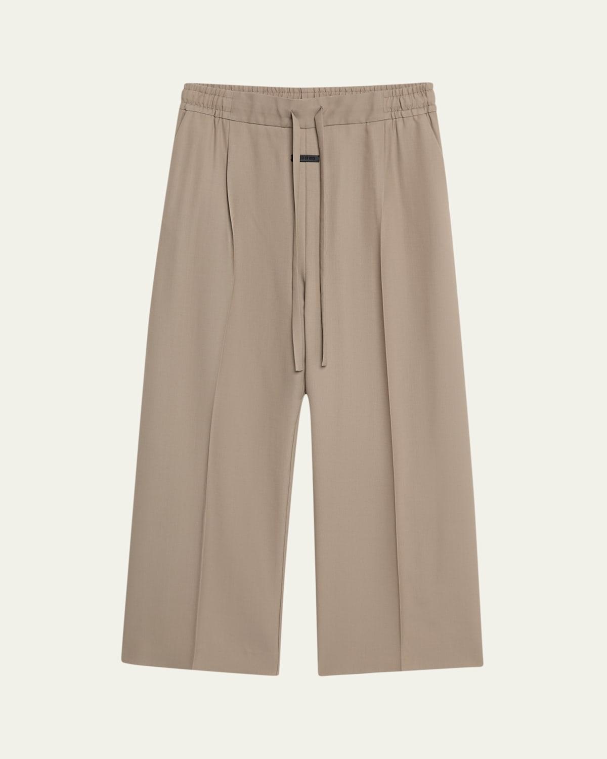 Mens Drawstring Wide-Leg Pants Product Image