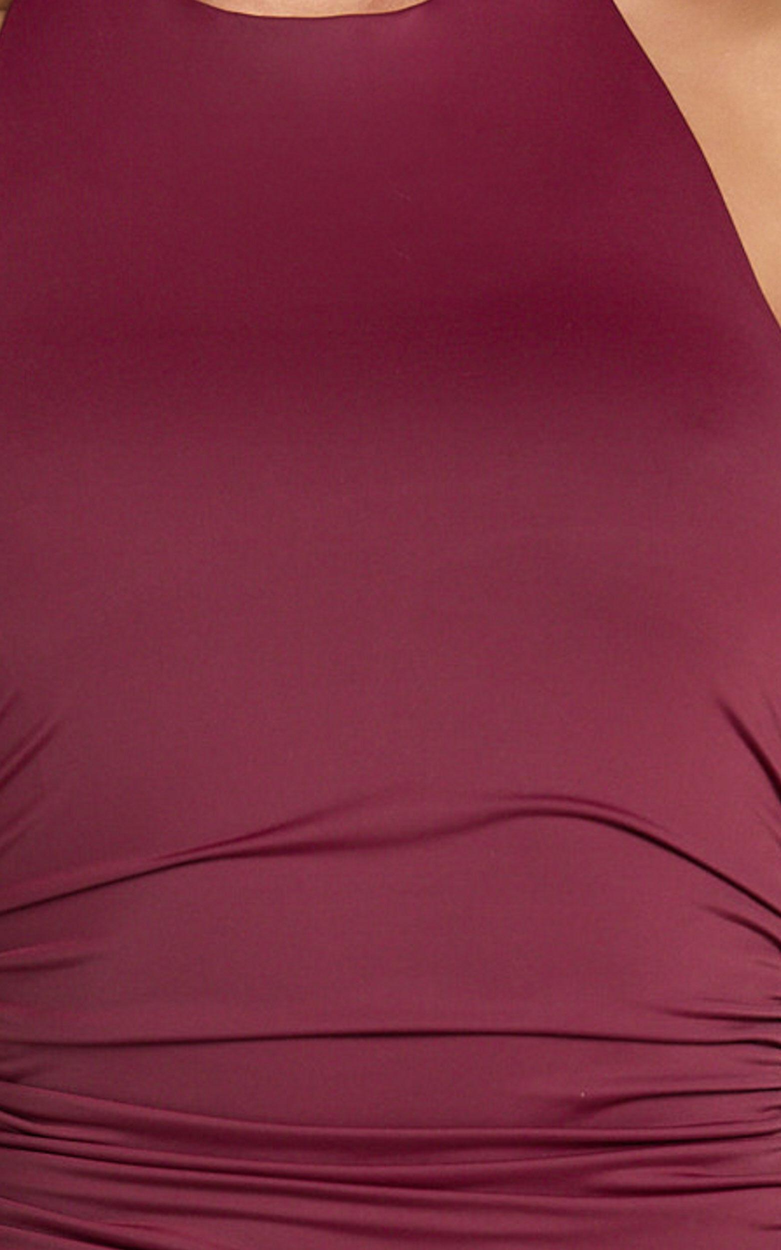 Anthonia Mini Dress - Halter Neck Dress in Wine Product Image