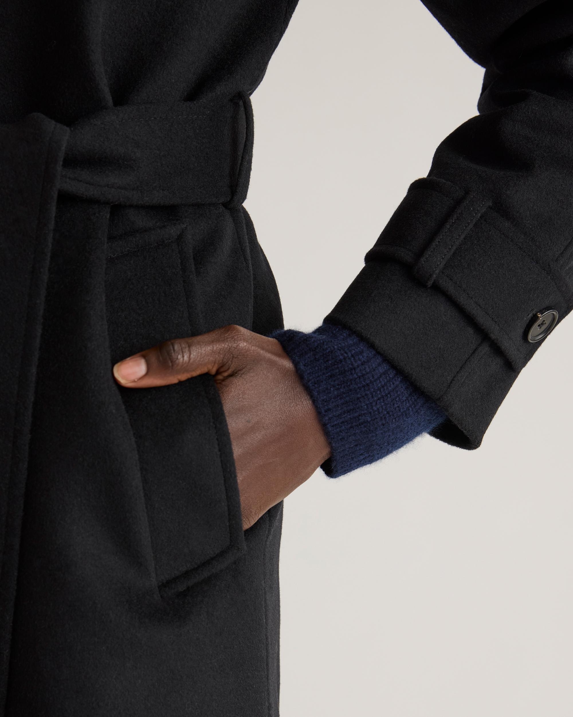 Quince | Women's Italian Wool Belted Point Collar Coat Size XL, Wool/Nylon Product Image