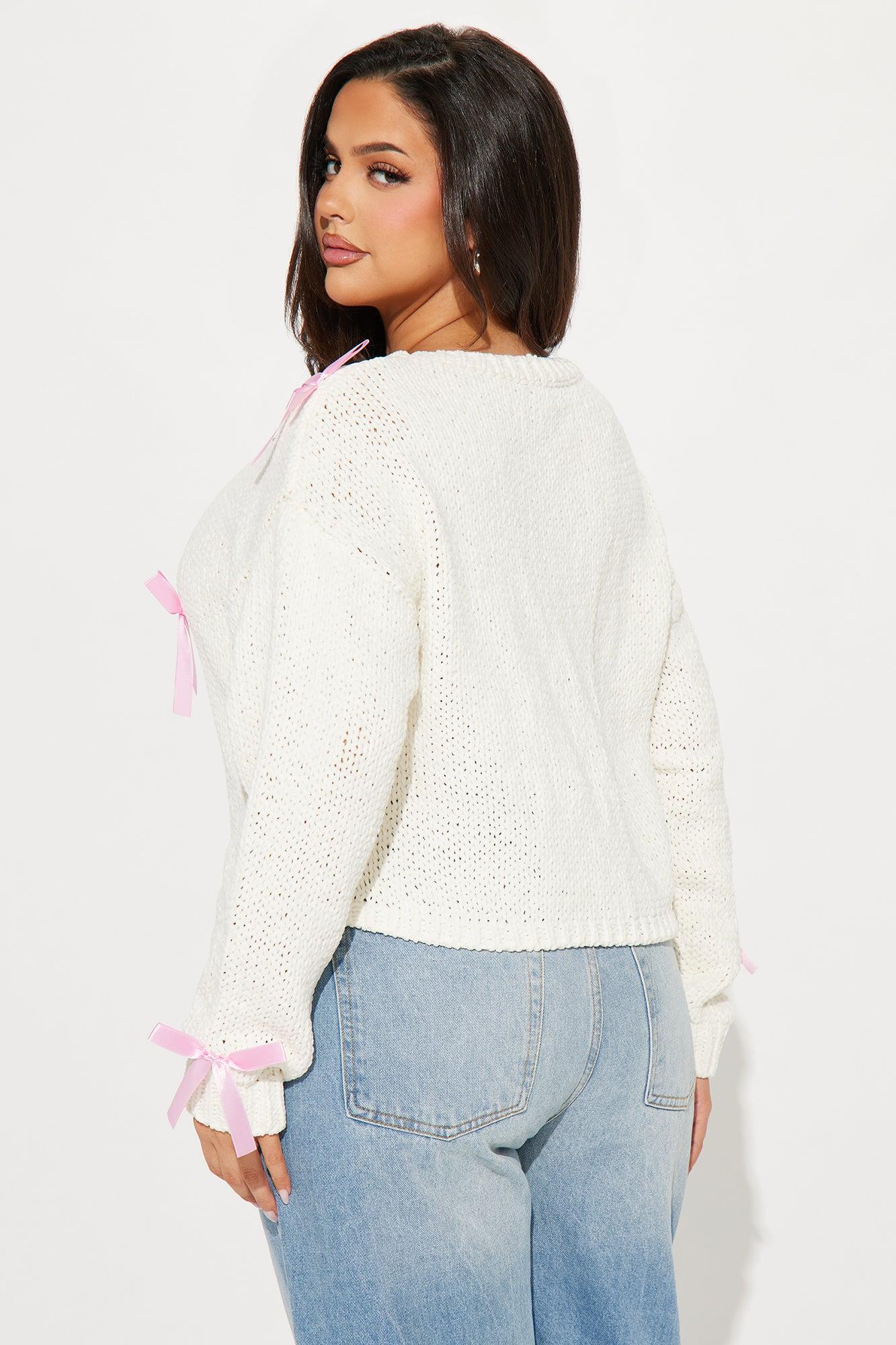 Bow Babe Sweater - Ivory/combo Product Image