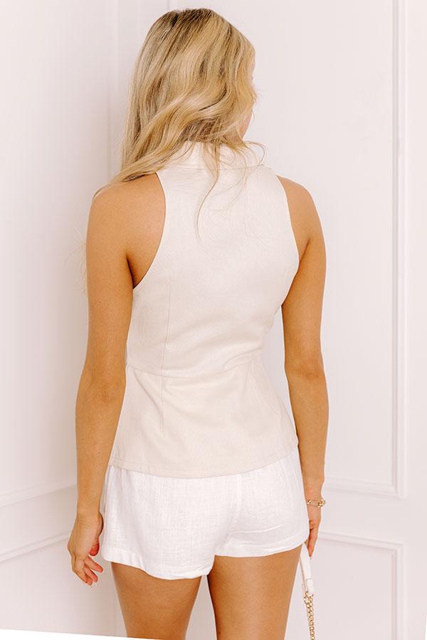 Midtown Chic Denim Vest Top Product Image