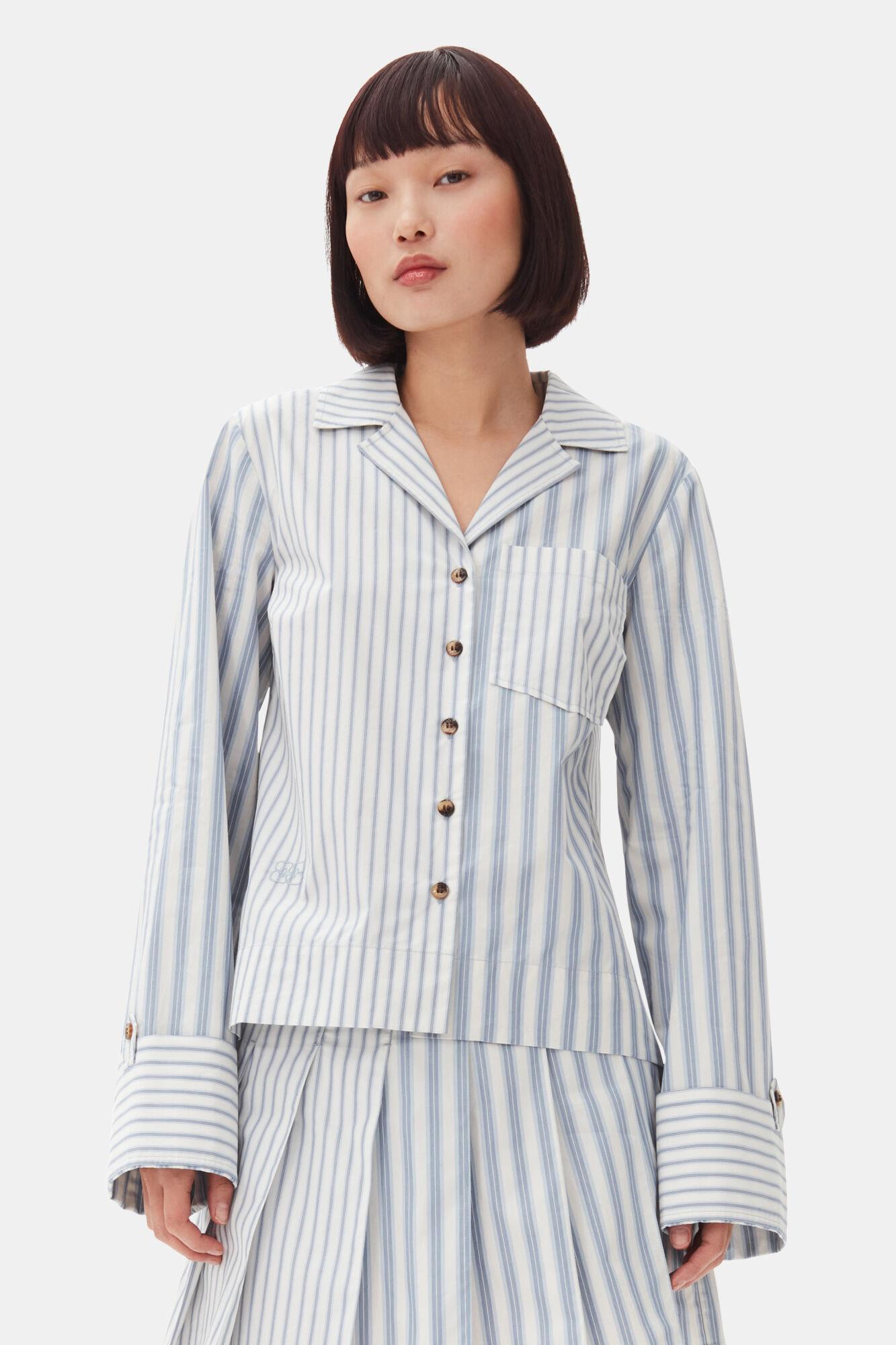 Blue Stripe Cotton Shirt Product Image