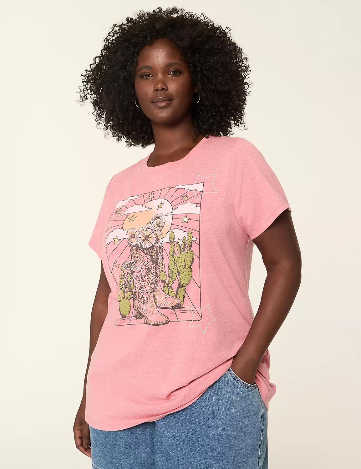 Foiled Star & Cowboy Boots Graphic Tee Product Image