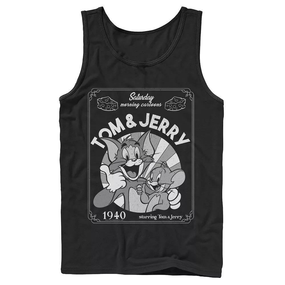 Men's Tom And Jerry Saturday Morning Cartoons 1940 Portrait Tank Top,  Product Image