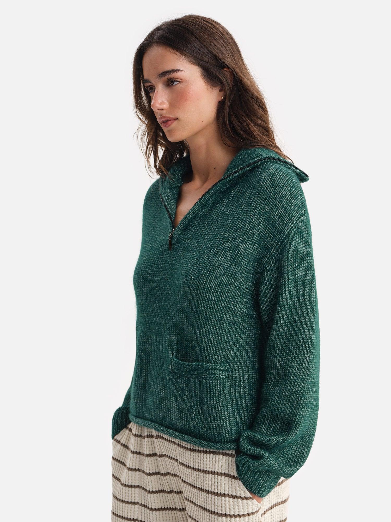 Luxe Alpaca Half-Zip Sweater Female Product Image