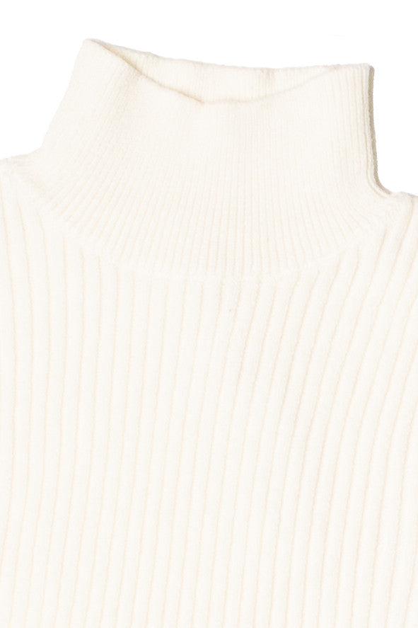 Short Sleeve Mock Neck Ribbed Sweater Product Image
