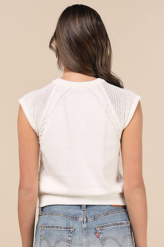 Easygoing Coziness White Short Sleeve Sweater Product Image