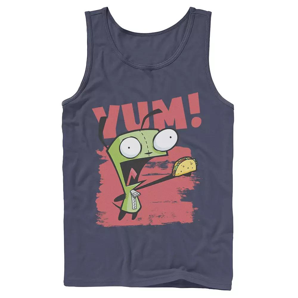Men's Nickelodeon Invader Zim Gir Screaming Yum! Taco Portrait Graphic Graphic Tank Top,  Product Image