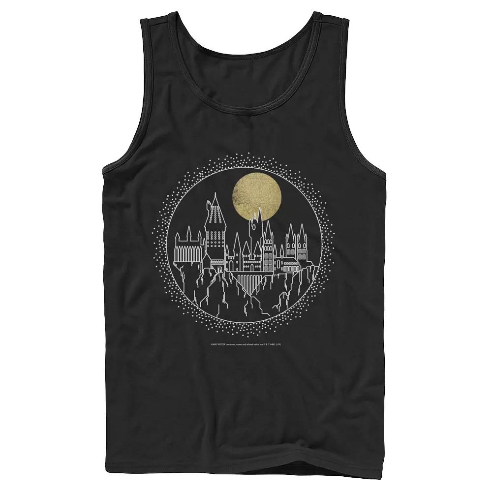 Men's Harry Potter Deathly Hallows 2 Hogwarts Line Art Tank Top,  Product Image