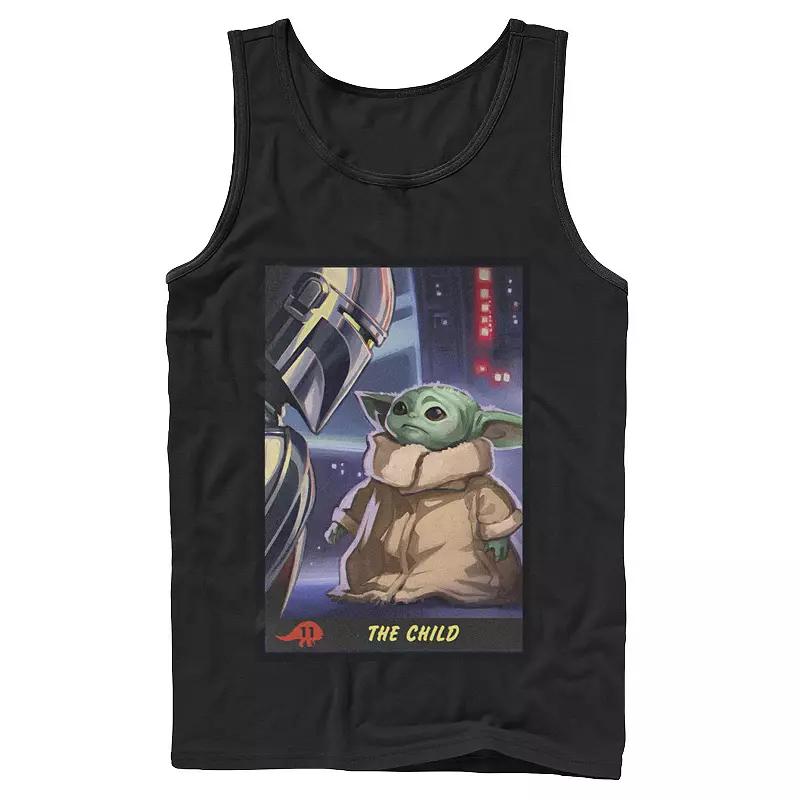 Men's Star Wars: The Mandalorian The Child Trading Card Tank Top,  Product Image