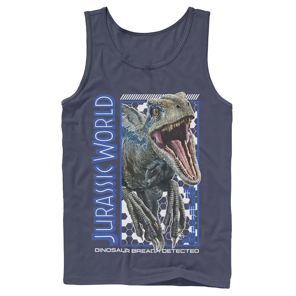 Men's Jurassic World Two Blue Dino Breach Tank Top,  Product Image