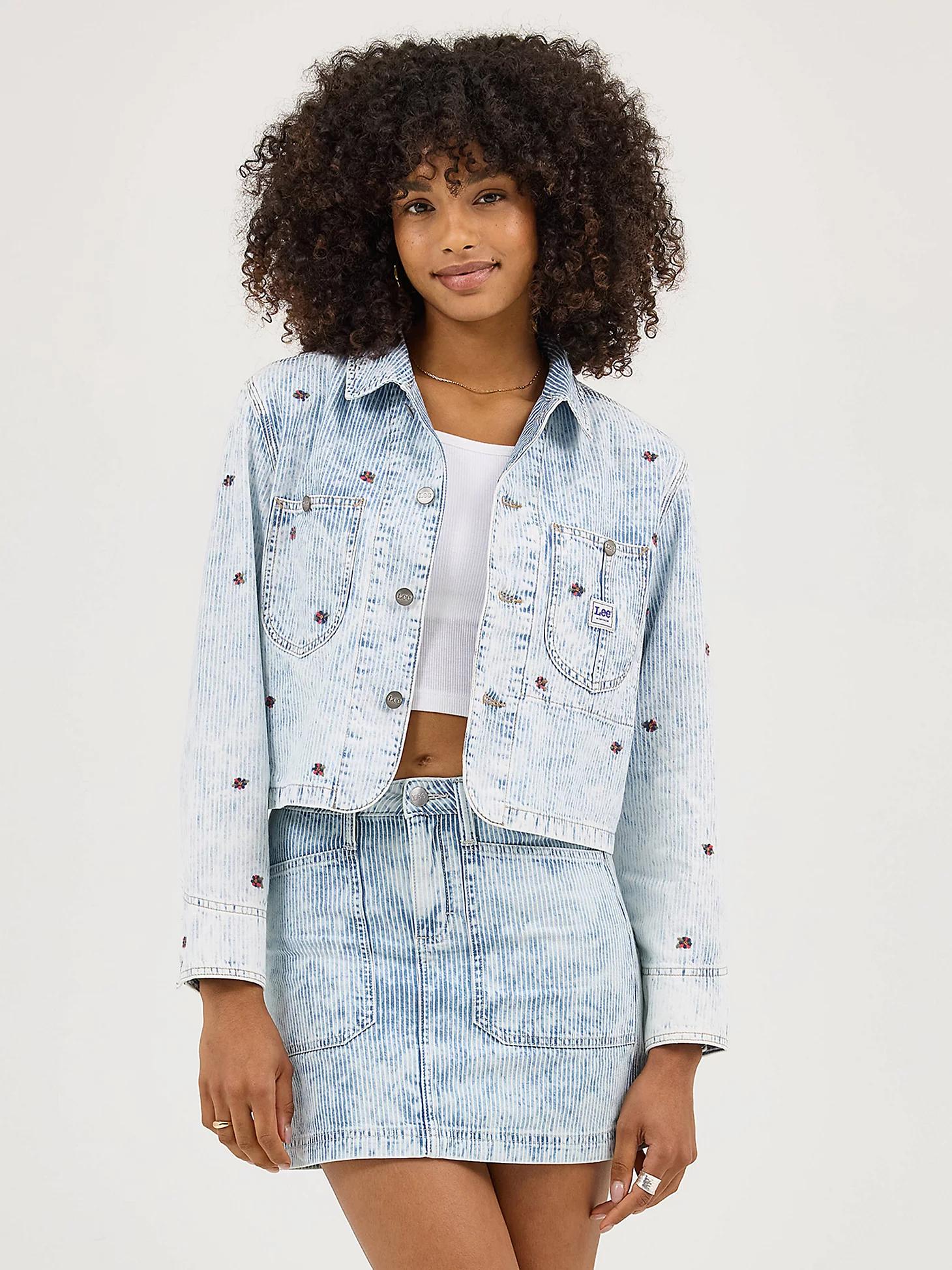 Women's Floral Embroidered Crop Chore Jacket | Women's Jackets & Outerwear | Lee® Product Image