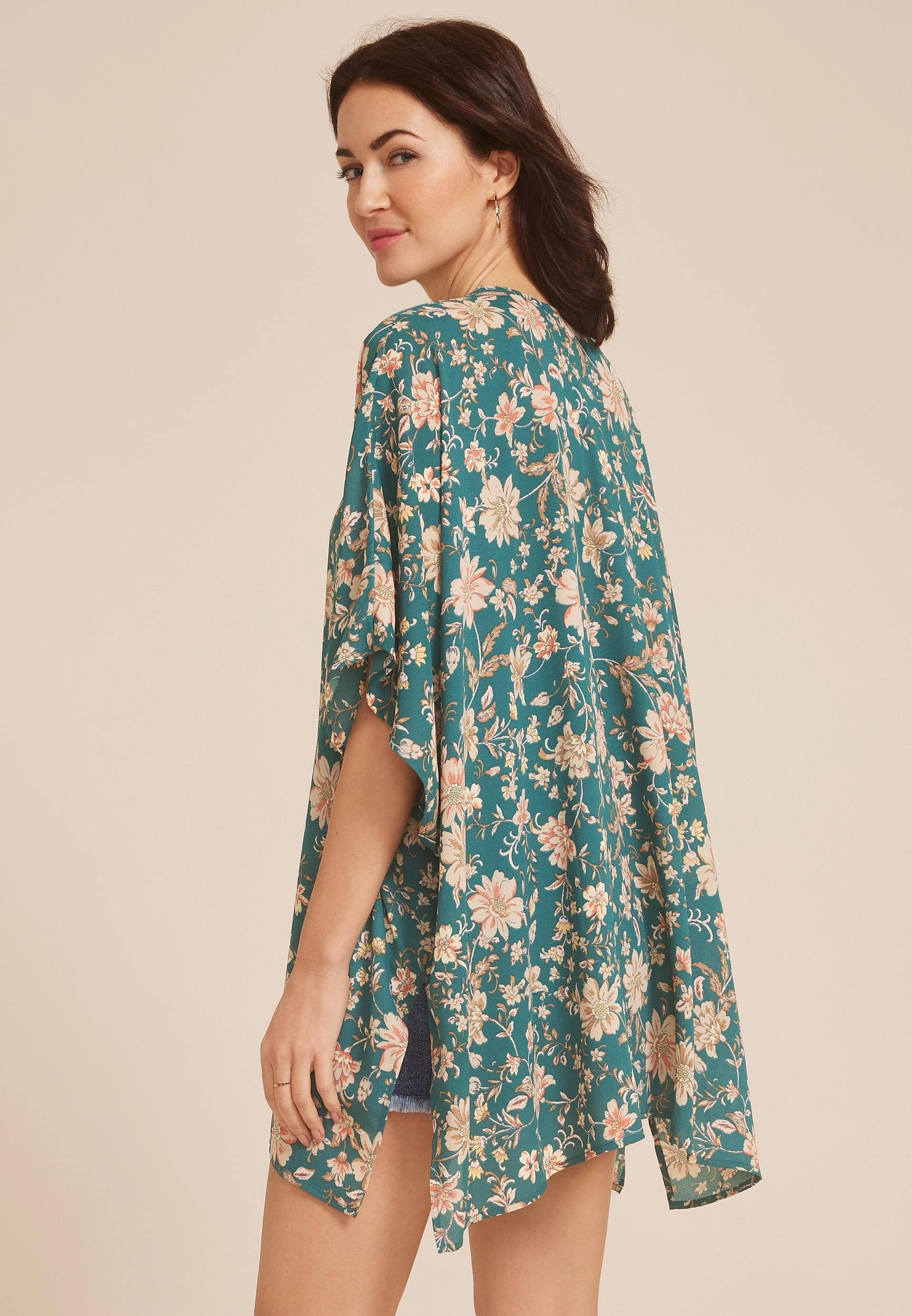 Blue Floral Kimono Product Image