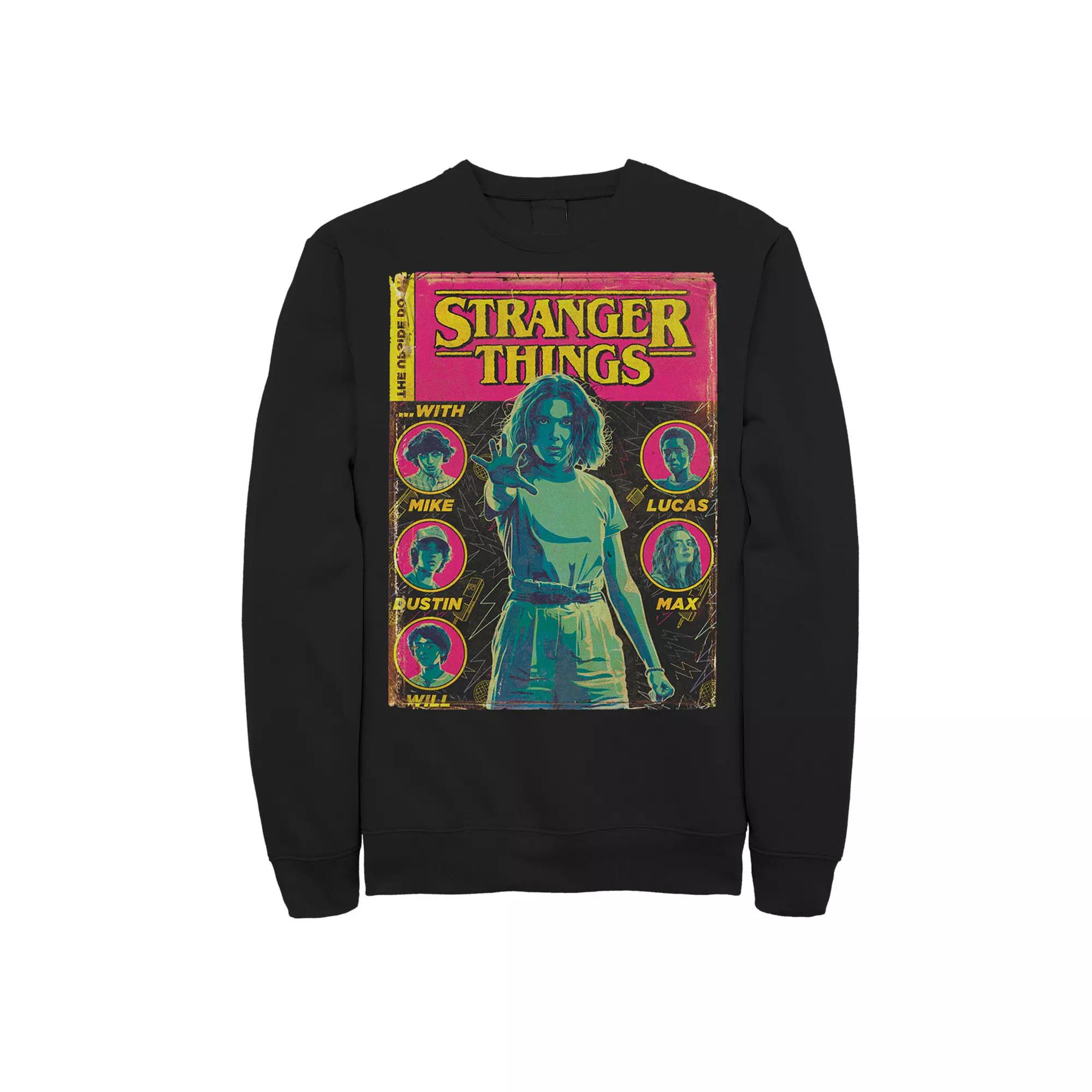 Men's Stranger Things Group Shot Comic Cover Sweatshirt,  Product Image