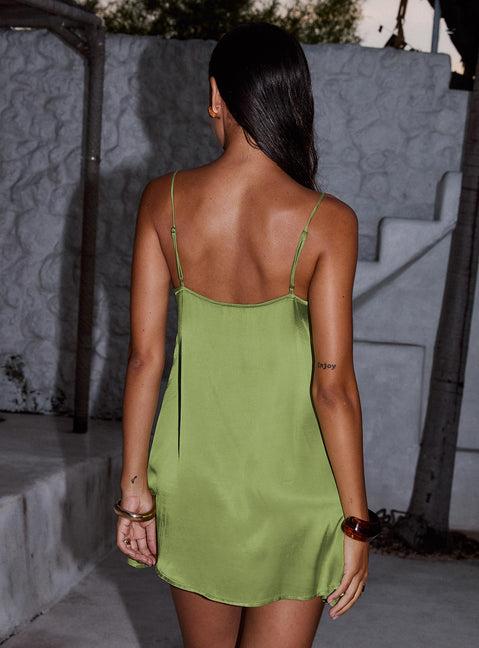 Apple Cider Mini Dress Green Product Image